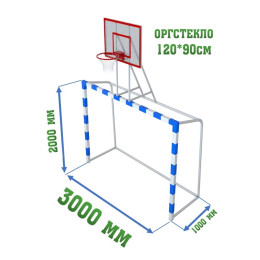 Ворота с баскетбольным щитом (пара, оргстекло 10мм 120*90см)